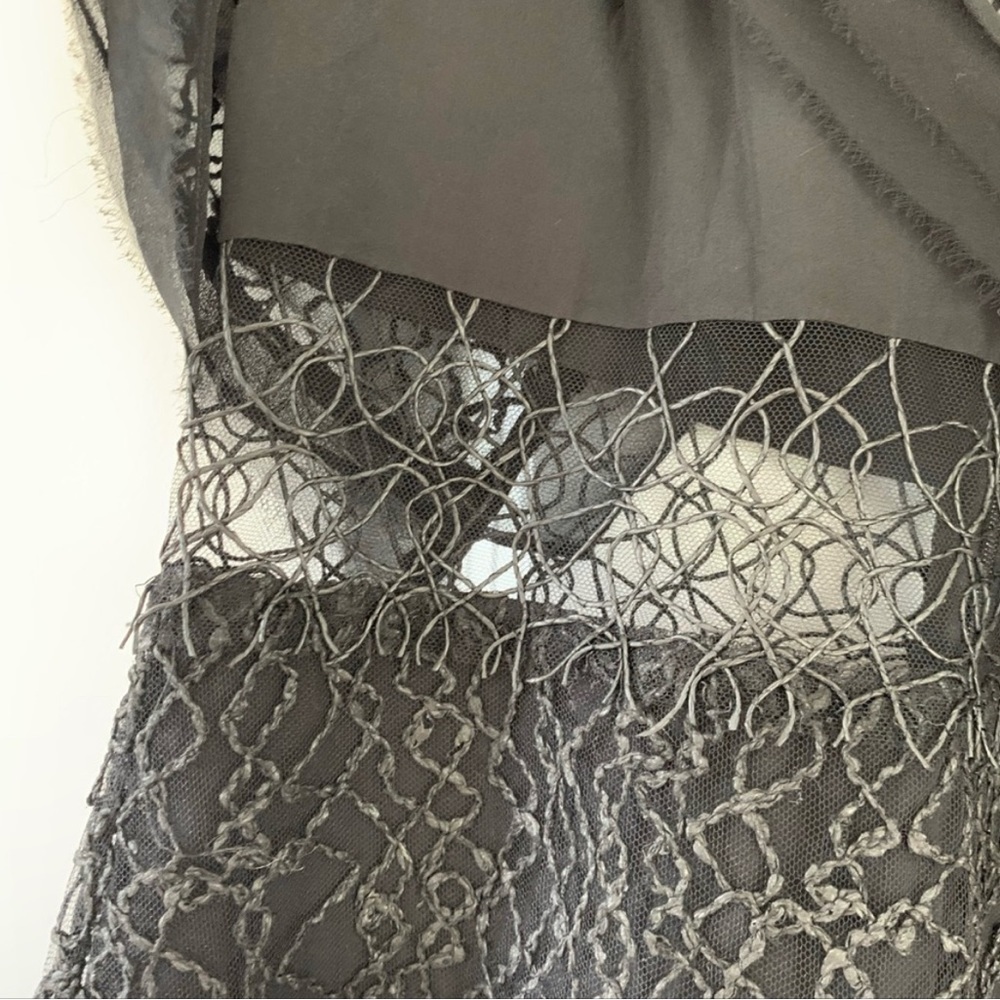 JONATHAN SIMKHAI LBD woman’s black Lace sheer Midi Dress size 8 occasion,wedding - Picture 2 of 8